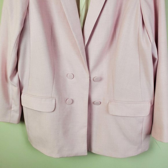 Express Pink Double Breasted Boyfriend Blazer Size - Picture 5 of 9